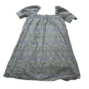 J. Crew Liberty‎ Afternoon Dress Women's Medium Mini Smocked Puff Sleeve Cottage